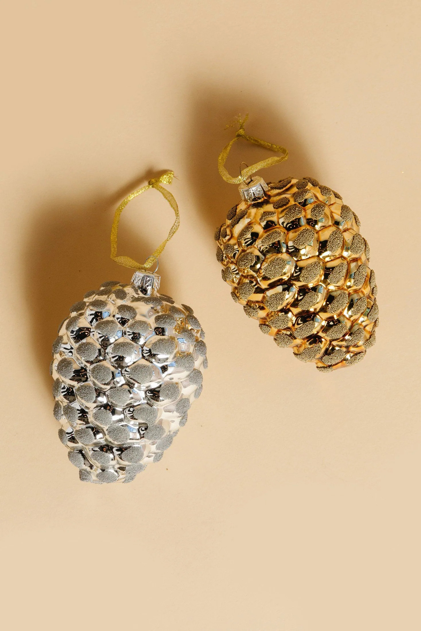 Glass Pinecone Ornaments - Set of 2 | Rachel Parcell