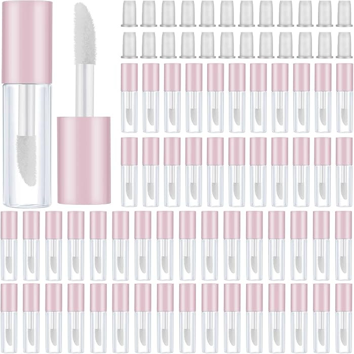 Patelai 100 Pcs Mini Lip Gloss Tubes, Pink, 1.2ml | Amazon (US)