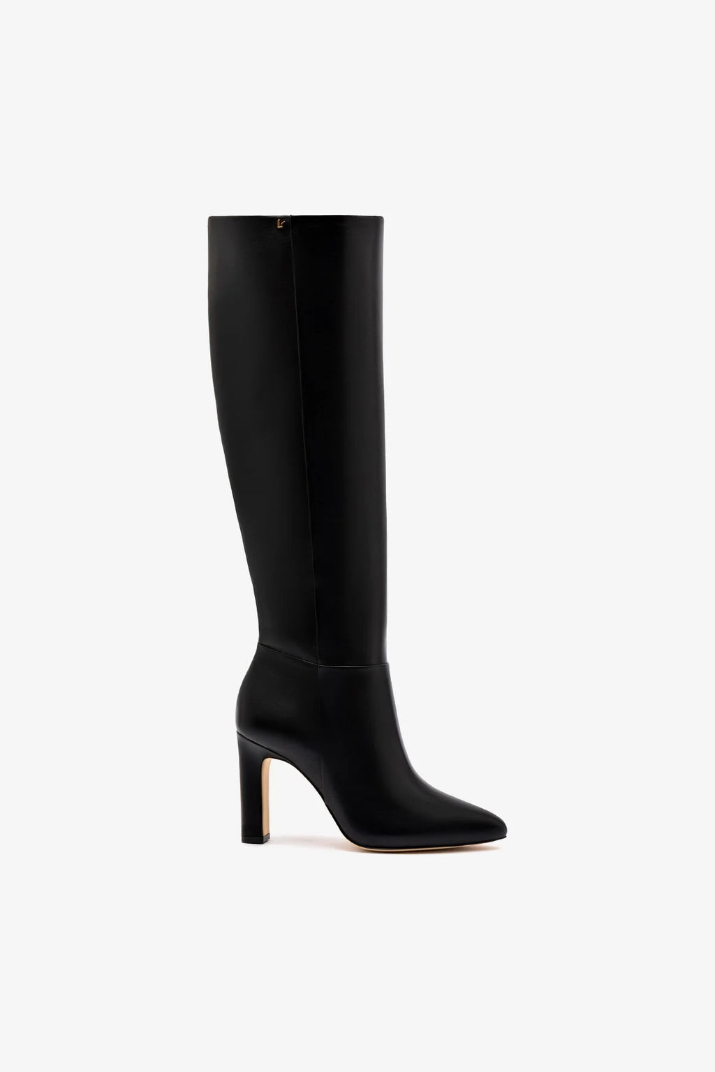 Cindy Hi Boot In Black Leather | Larroude
