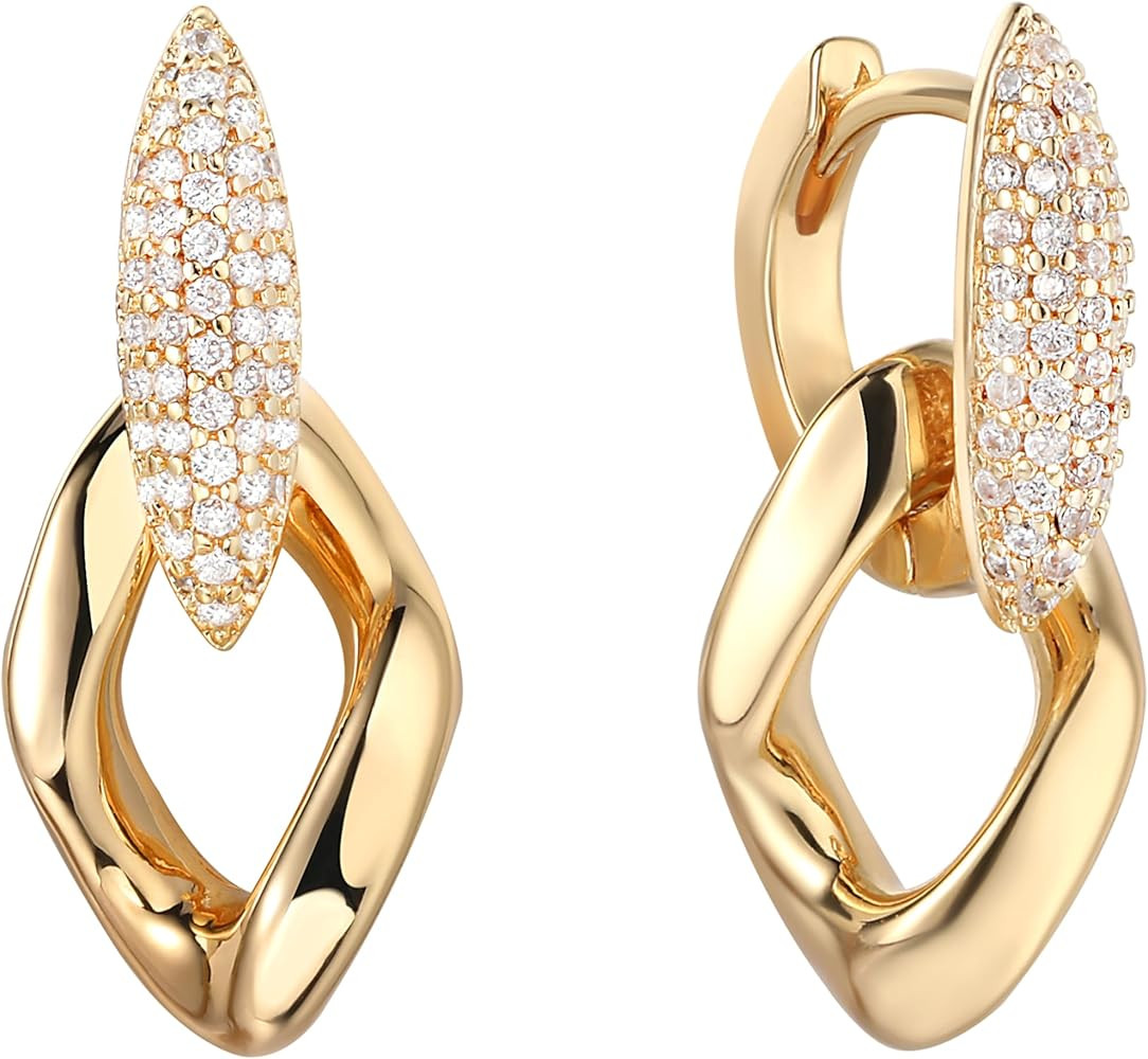 VACRONA Gold Heart Hoop Earrings Huggie Earrings for Women 14k Gold Plated Small Hoops Earrings | Amazon (US)