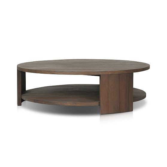 Reed Outdoor Round Coffee Table, Stained Heritage Brown-FSC | West Elm (US)