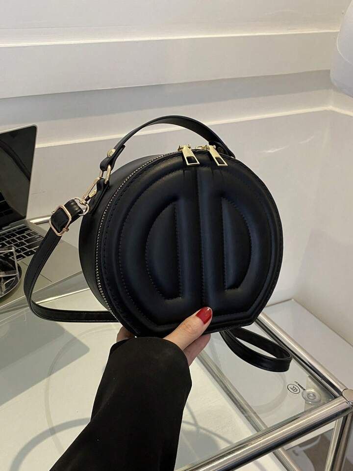 Mini Round Handbag Crossbody Bag, Women's Top Handle Purse | SHEIN
