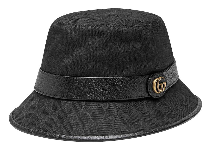 Women's Gucci GG Canvas Bucket Hat with Double G in Black | StockX