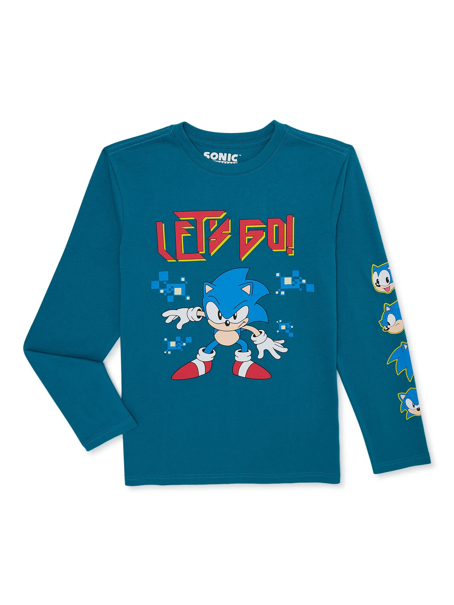 Sonic the Hedgehog Boys Long Sleeve Long Sleeve Graphic T-Shirt, Sizes 4-18 | Walmart (US)