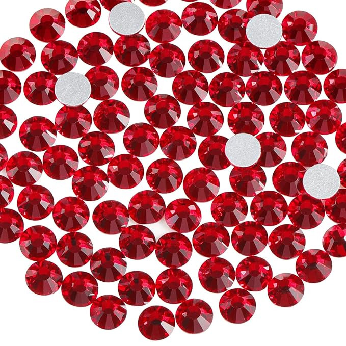 beadsland 1440 Piece Flat Back Crystal Rhinestones Round Gems,1.3mm-6.5mm,Dark Siam (SS20(4.6-4.8... | Amazon (US)
