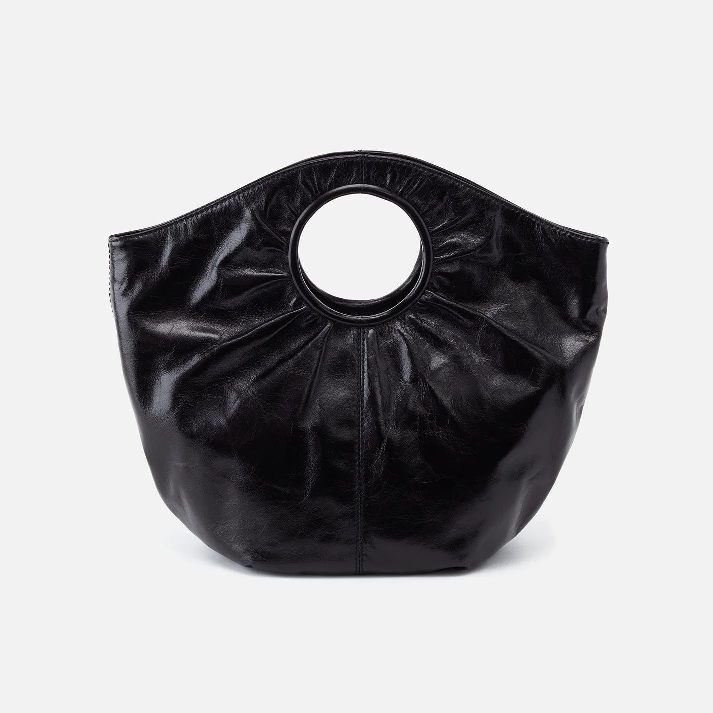 Giorgia Shoulder Bag in Polished Leather - Black | HOBO Bags