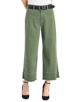 Gap Women Wide Leg Crop High Rise Chinos Size 0 Regular - Monterey cypress | Gap US