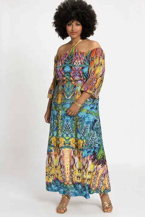 Patch Print Dress | Maxi Dresses | Dresses | Ulla Popken - US & CA