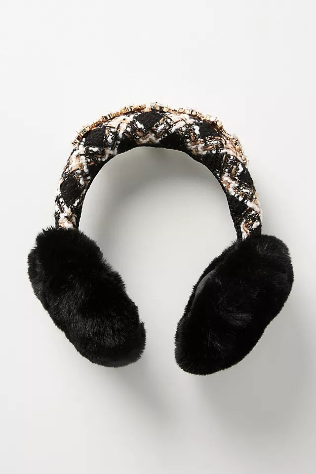 Plaid Embellished Faux Fur Earmuffs | Anthropologie (US)