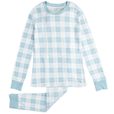 petit lem Ladies Long Sleeve Top and Pant Pj's Set Knit Light Blue | Well.ca