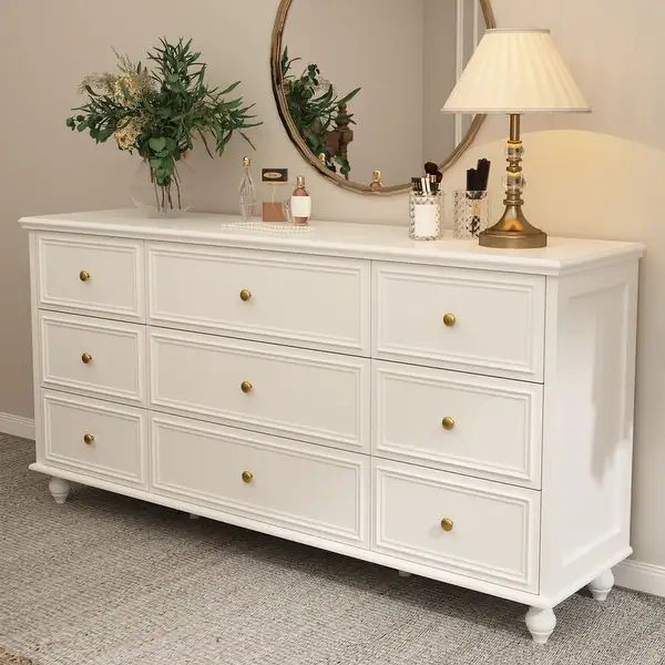 Modern Wood Dresser Bedroom Storage Drawer Organizer Closet 9 Drawer | Bed Bath & Beyond