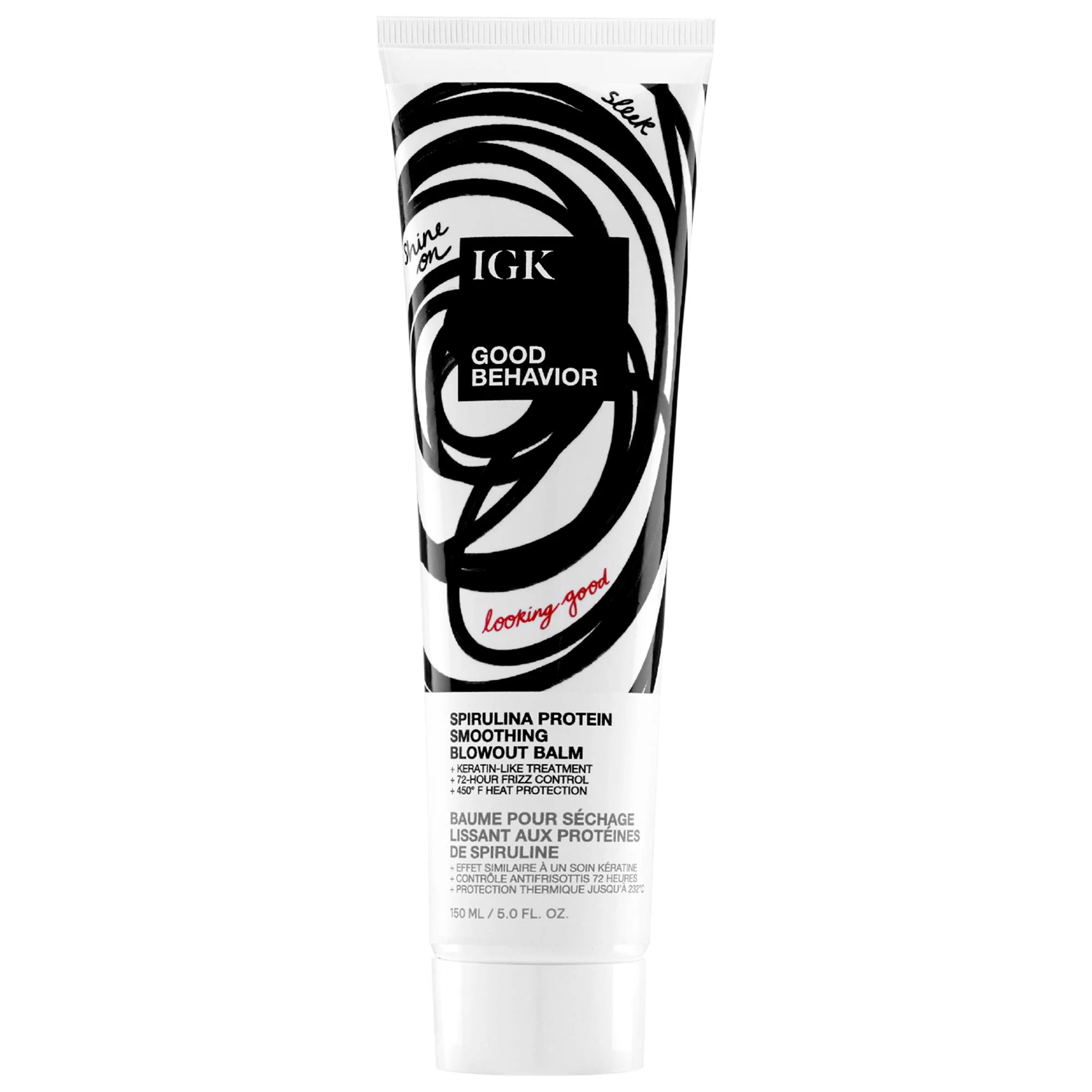 IGK Good Behavior Spirulina Protein Anti-Frizz Smoothing Balm 5 oz/ 150 mL 5 oz/ 150 mL | Sephora (US)