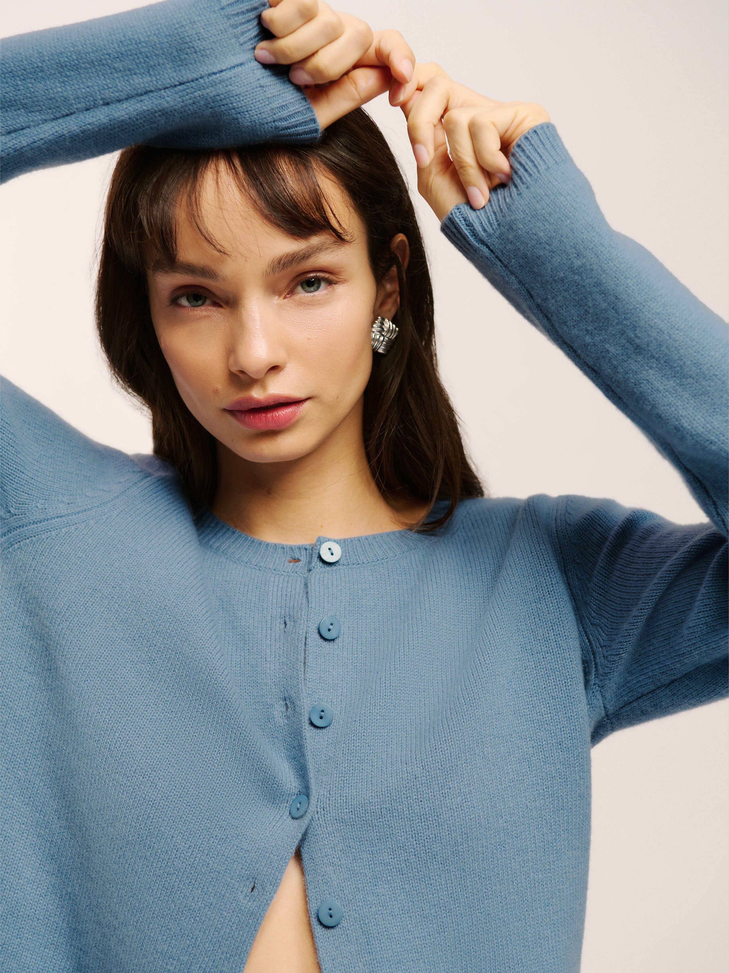 Clara Cashmere Crew Cardigan | Reformation (Global)