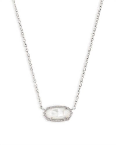 Elisa Silver Short Pendant Necklace In Ivory Mother-Of-Pearl | Kendra Scott