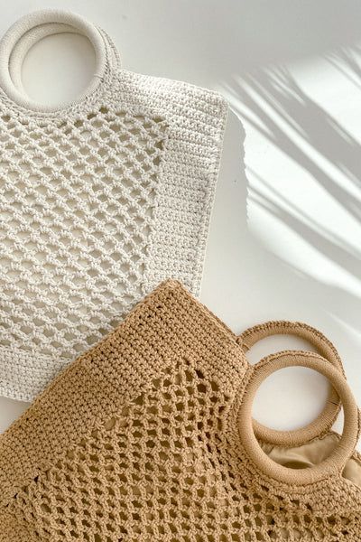 Wine Country Crochet Bag in Latte | Luca + Grae 