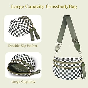 Crossbody Bags For Women,Waterproof Oxford Bum Bag with Adjustable Strap,Large Capacity Travel Pu... | Amazon (US)