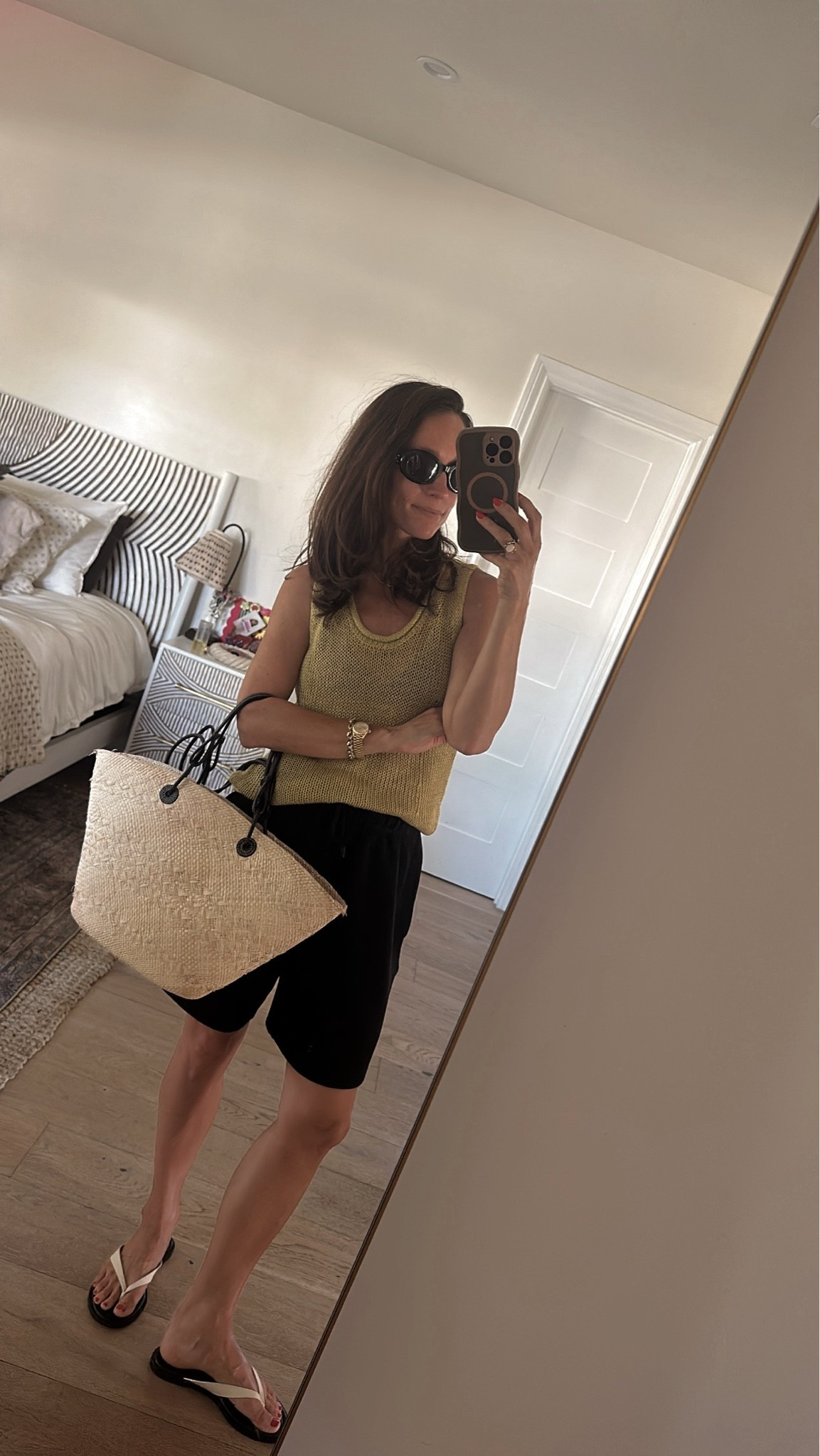 Another hot day… 
remixed this open knit top with soft shorts for a casual Monday outfit

#LTKOver40