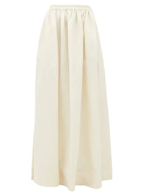 Matteau - Hemline-slit Linen-blend Maxi Skirt - Womens - Ivory | Matches (US)