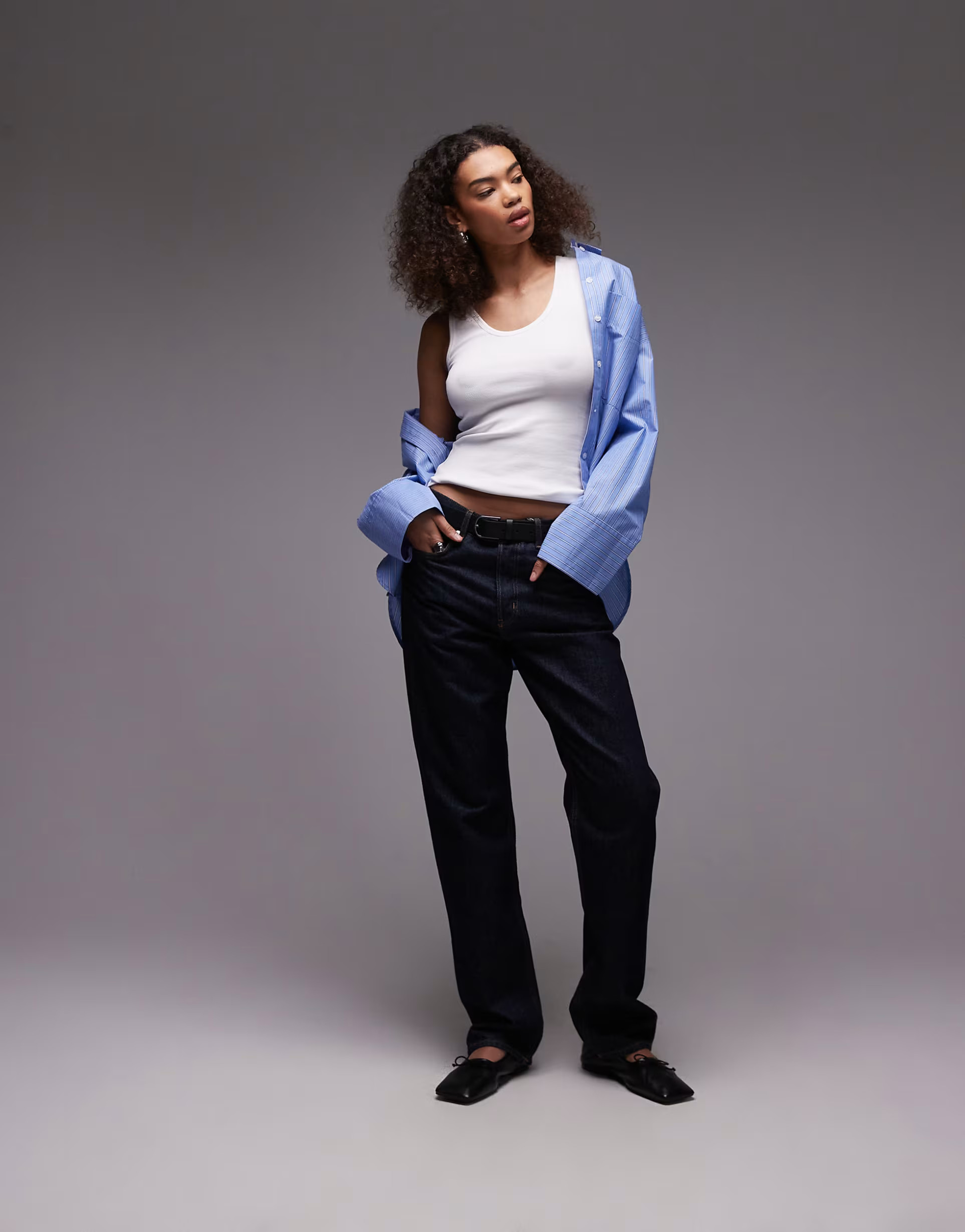 ARKET jersey ribbed vest top with scoop neck in white | ASOS (Global)