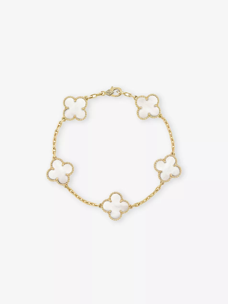 Vintage Alhambra gold and mother-of-pearl bracelet | Selfridges