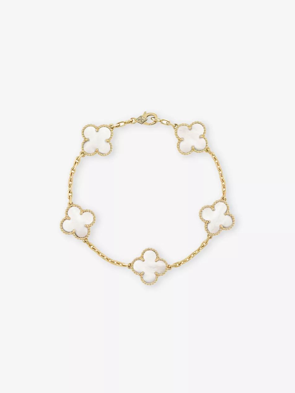 Vintage Alhambra gold and mother-of-pearl bracelet | Selfridges