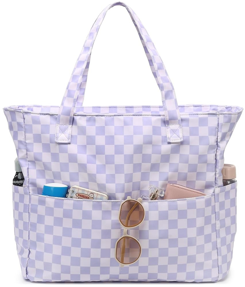 LEDAOU Large Beach Tote Bag Women Waterproof Sandproof Zipper Beach Tote Bag for Pool Gym Grocery... | Amazon (US)