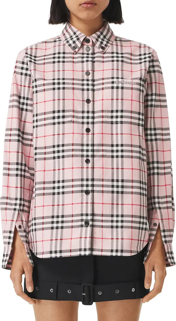 Ivanna Check Cotton Button-Down Shirt | Nordstrom