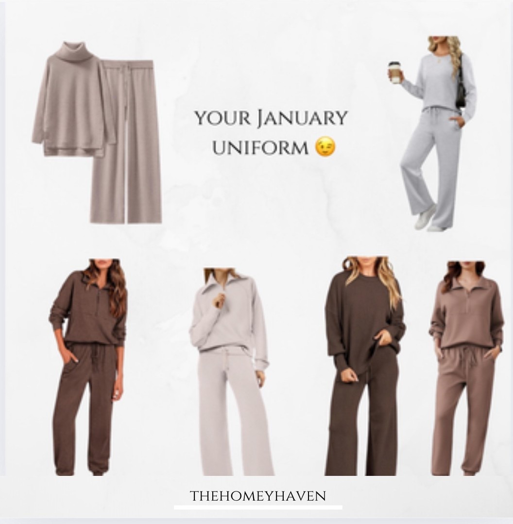 Here’s your easy and affordable January uniform! Whether you run out to an errand or cooking qnd lounging around the house your outfit is comfy and ready to go!

Matching sets are on trend and so easy!

Lounge set, winter outfit, Christmas week, Christmas outfit, lounge looks, matching set, 2 piece set, travel outfit, travel looks, cozy winter outfits, Amazon outfits, Amazon finds, Amazon home, home decor, living room, cozy set 

#LTKHoliday 

#LTKFindsUnder50 #LTKTravel #LTKdayinmylife #LTKootd #LTKgrwm