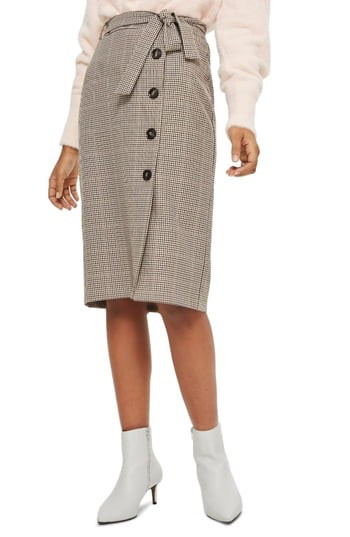 Women's Topshop Button Through Check Pencil Skirt | Nordstrom