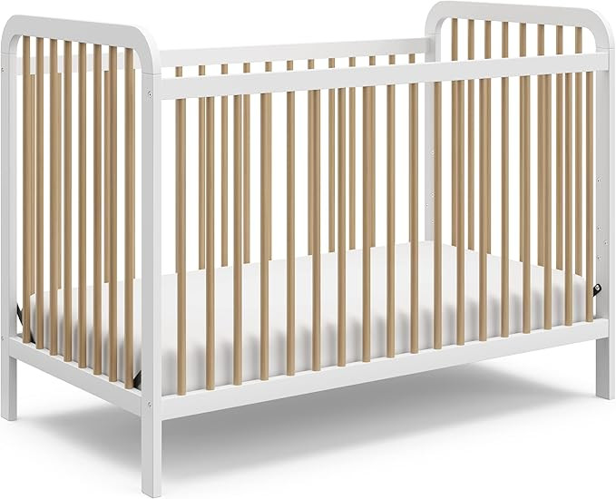 Storkcraft Pasadena 3-in-1 Convertible Crib (White with Driftwood) – GREENGUARD Gold Certified,... | Amazon (US)