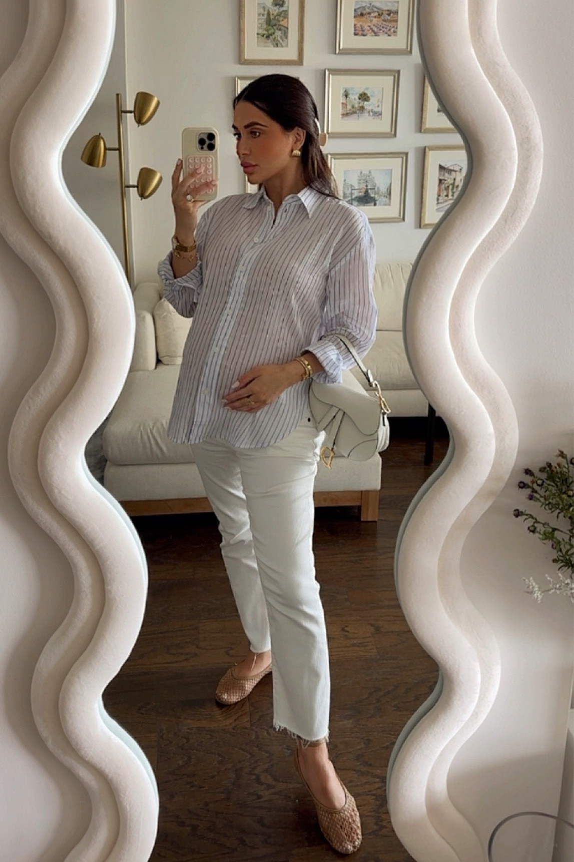 outfit of the day… wearing maternity jeans for the very first time and let me tell you, they are not only perfect for summer but so so comfy! love the cropped ankle… wearing size 25 🫶🏼 shop full outfit below

#LTKBump #LTKShoeCrush #LTKStyleTip