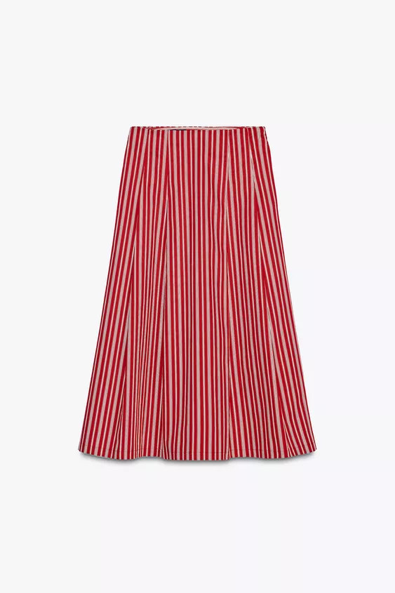 STRIPED MIDI SKIRT | Zara US