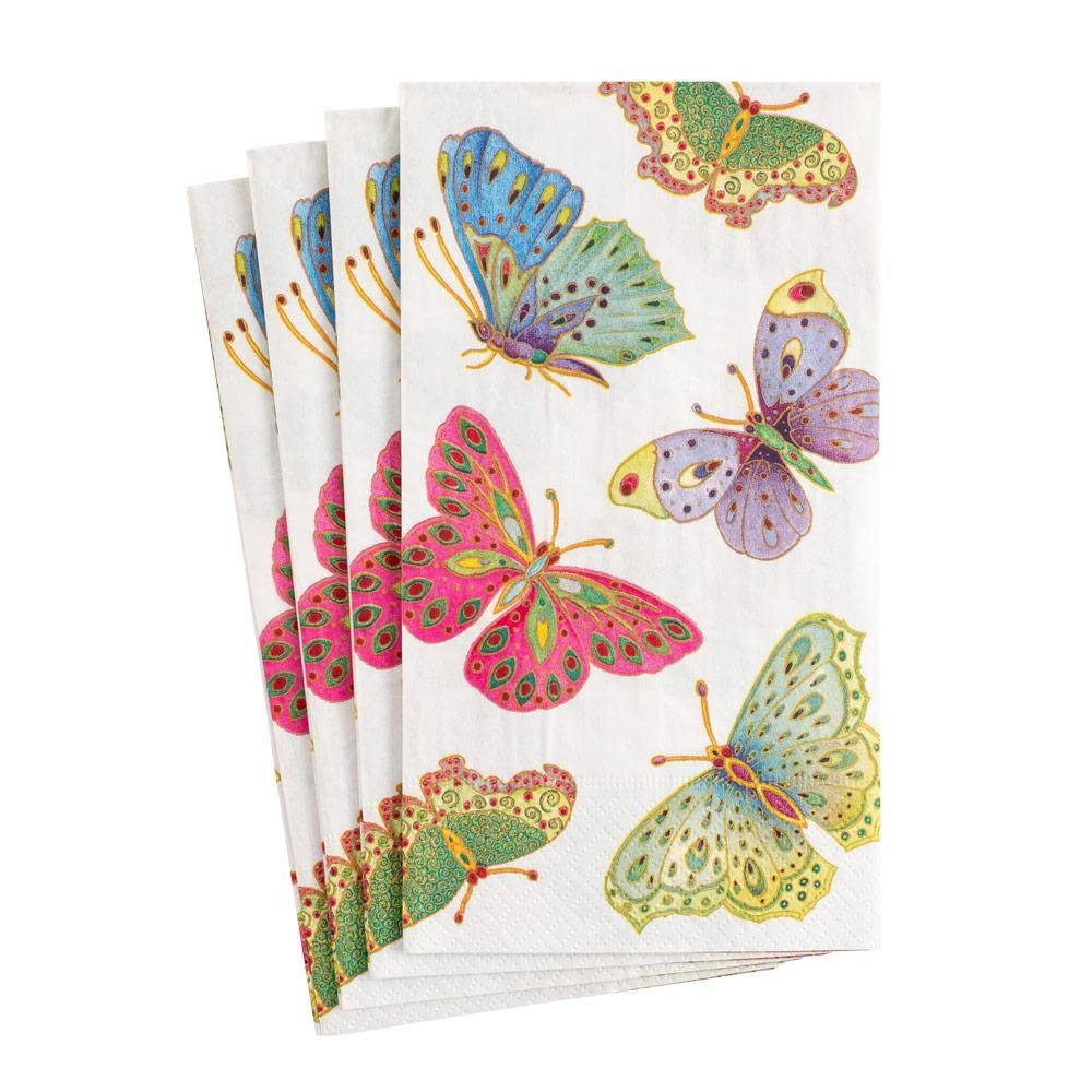 Caspari Jeweled Butterflies Paper Guest Towel Napkins in Pearl - Two Packs of 15 | Amazon (US)