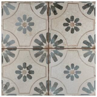 Merola Tile Take Home Tile Sample - Kings Blume Blue 9 in. x 9 in. Ceramic Floor and Wall-S1FPE18... | The Home Depot