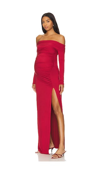BUMPSUIT Off The Shoulder Evening Dress in Red. - size L | Revolve Clothing (Global)