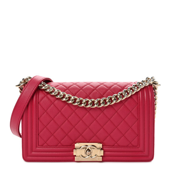 Caviar Quilted Medium Boy Flap Fuchsia | FASHIONPHILE (US)