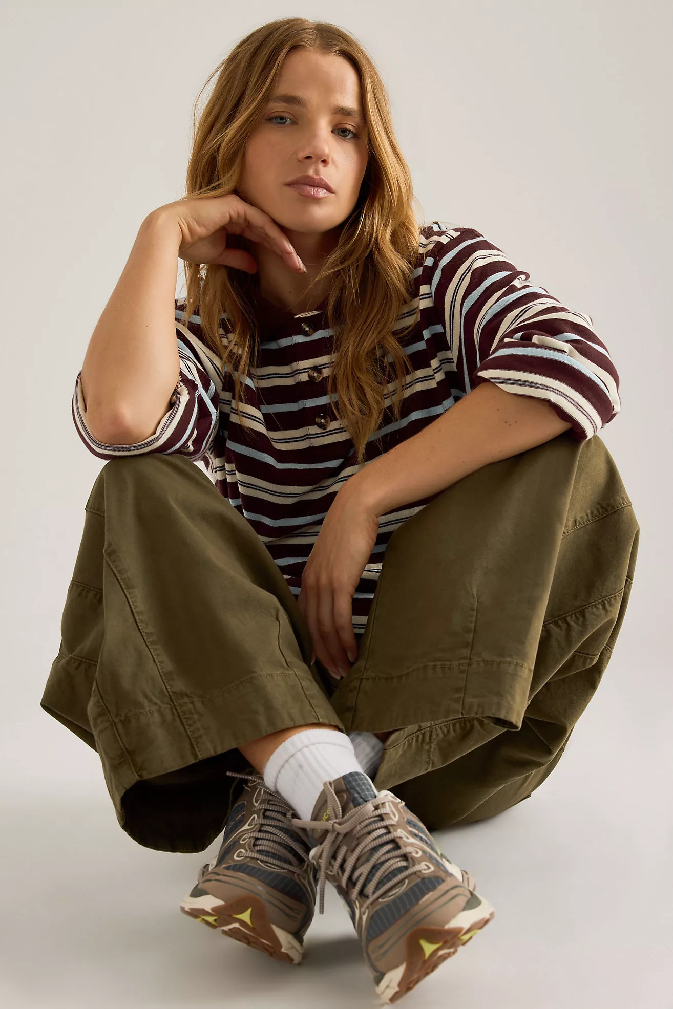 Damson Madder Felix Twill Barrel Cargo Pants | Anthropologie (UK)