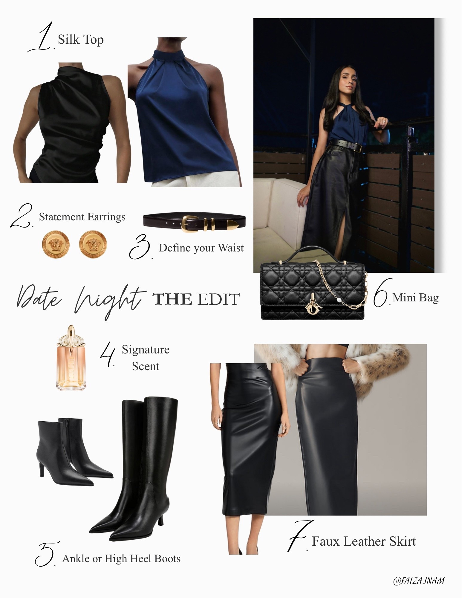 How to put the date night look together using elevated classics and timeless pieces leaving you feeling confident and luxurious. Versace studs. Dior Mini Bag.

#LTKStyleTip #LTKFindsUnder100 #LTKBeauty