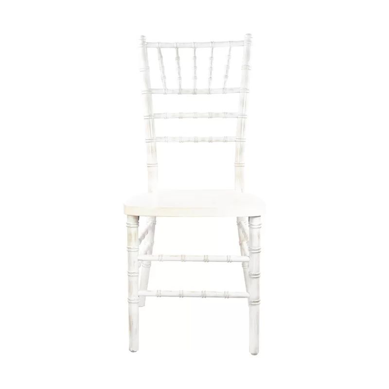 Penton Solid Wood Ladder Back Stacking Side Chair in Lime Wash | Wayfair North America