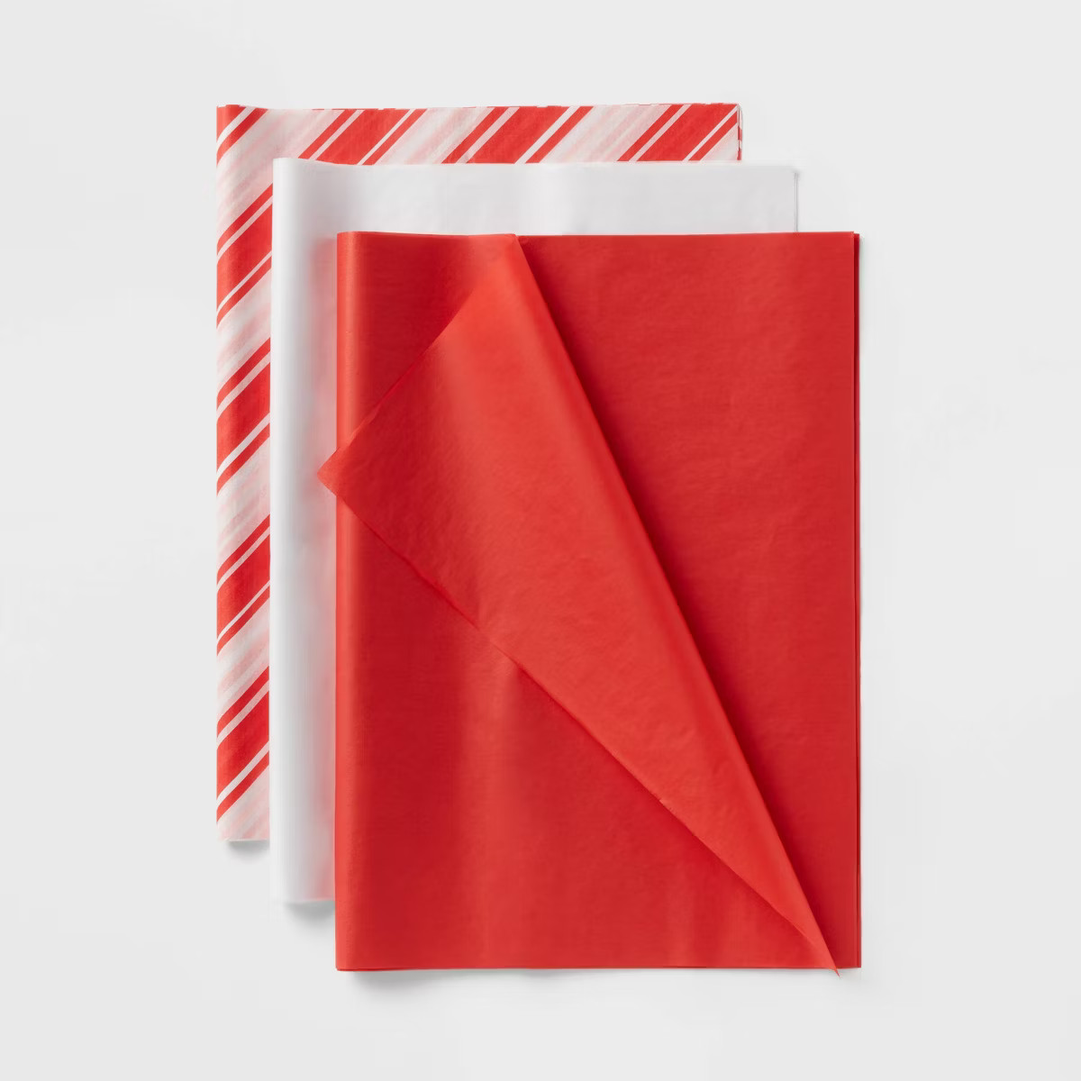 20ct Printed Candy Cane Banded Tissues White/Red - Spritz™ | Target