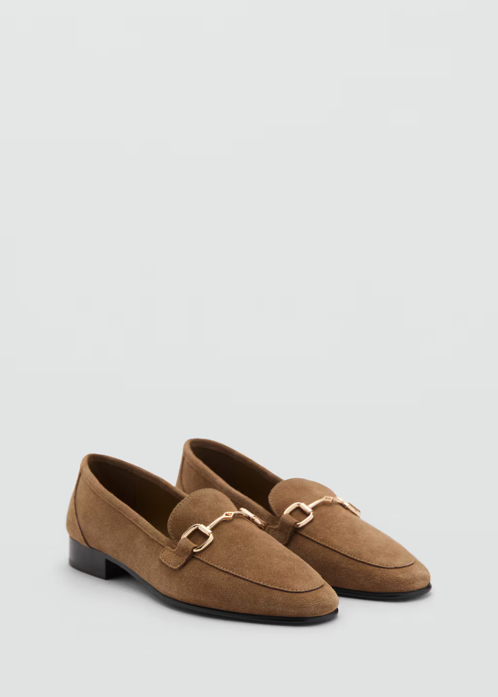 Suede moccasins with buckle medium brown - Women - 9½ - MANGO | Mango (US/MX/AU)