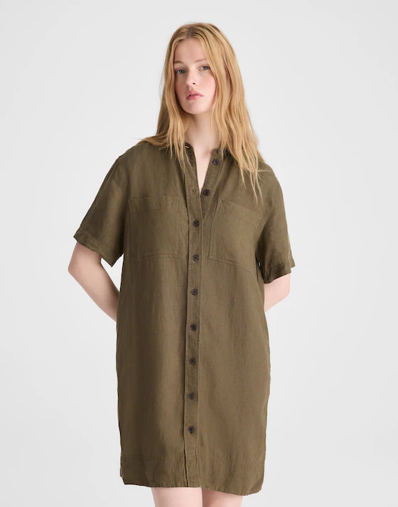 Relaxed Mini Shirtdress in 100% Linen | Madewell
