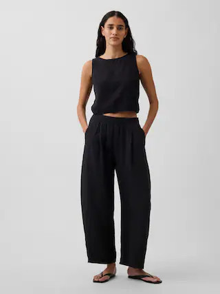 Cotton Gauze Easy Barrel Pants | Gap (US)