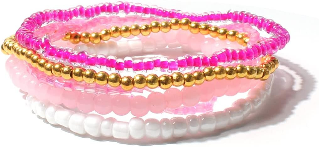 Pingyongchang Stackable Multi Layer Bohemian Bead Bracelet For Women Handmade Colorful Beads Laye... | Amazon (US)