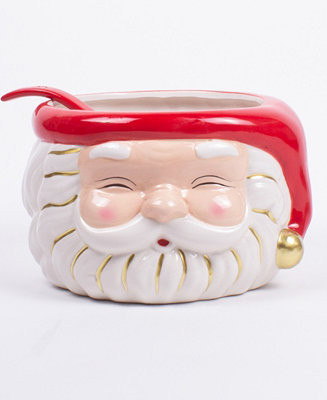 Santa Ceramic Punch Bowl | Macy's