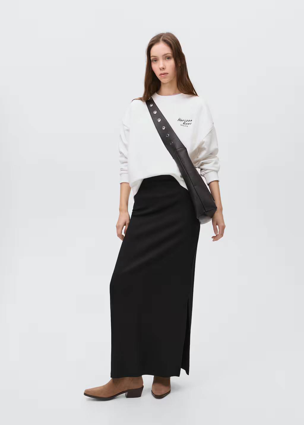 Long skirt with side slit black - Teenage girl - S - MANGO TEEN | MANGO (UK)