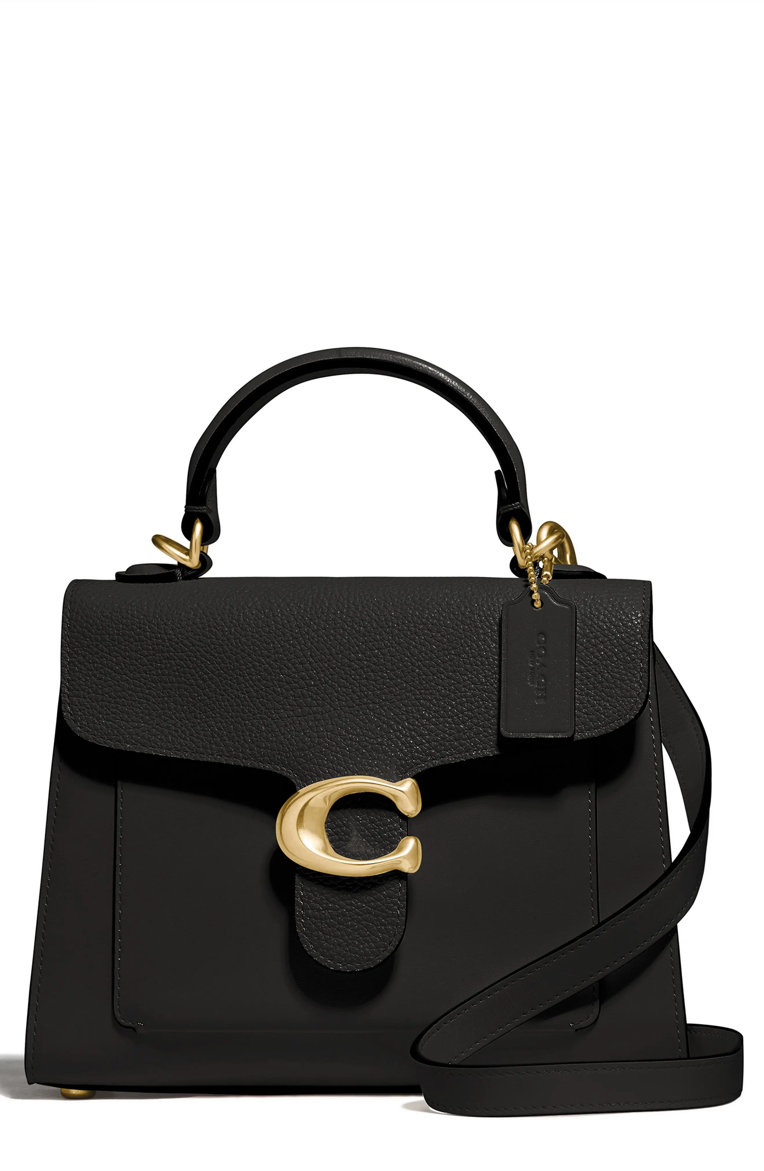 Coach Tabby Mixed Leather Top Handle Bag - Black | Nordstrom