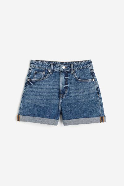 Mom Ultra High Denim shorts - Ultra high waist - Short - Light denim blue - Ladies | H&M US | H&M (US + CA)