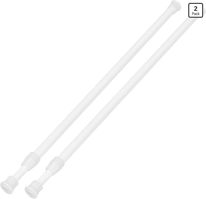2 Pack Tension Curtain Rod 15.7-28 Inch, Small Short Adjustable Extendable Spring Loaded Rods for... | Amazon (US)