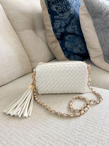 Darling woven camera bag. Gold details. Comes with two straps. Love the tassel detail as well. Affordable option. 

#LTKFindsUnder50 #LTKItBag #LTKSeasonal